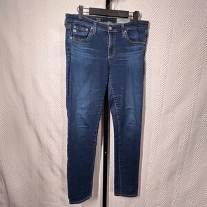 AG Adriano Goldschmied The Stilt Cigarette Leg Jeans Dark Wash Size 29 Whiskered